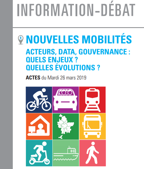 Extrait de la couverture de l'étude "Nouvelles mobilités : acteurs, data, gouvernance, quels enjeux, quelles évolutions ?"